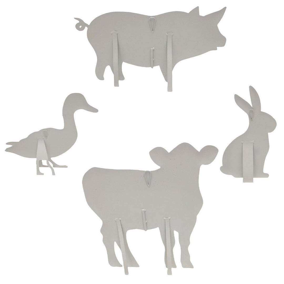 The Round Top Collection | Flower Collage Farm Animals Metal Garden Stakes