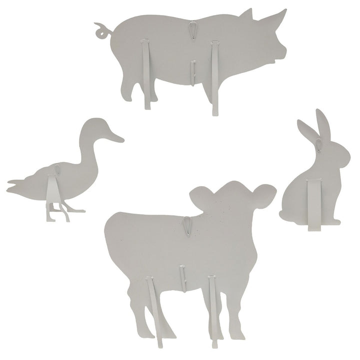 The Round Top Collection | Flower Collage Farm Animals Metal Garden Stakes
