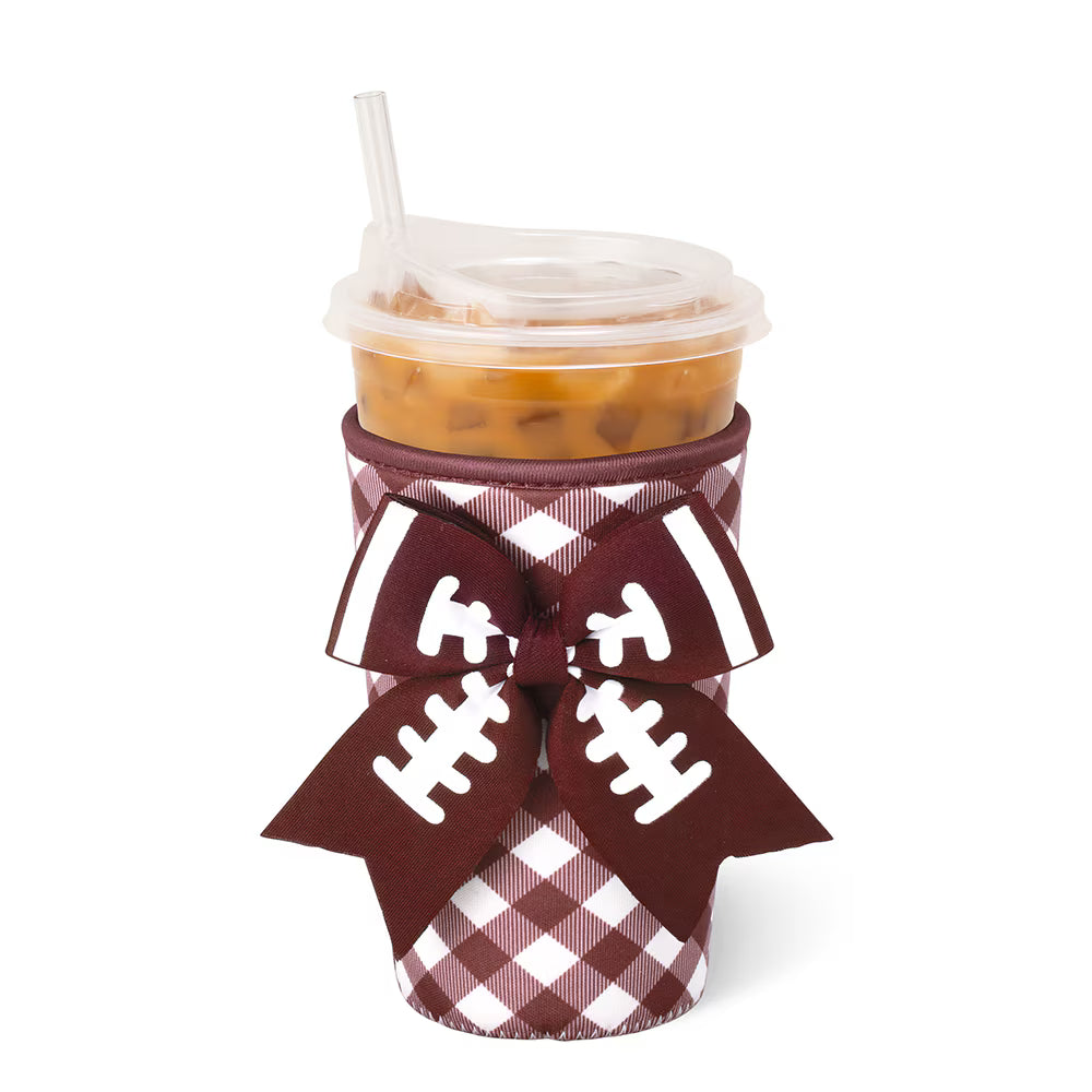 Swig | Gameday Gingham Maroon Medium Iced Cup Coolie