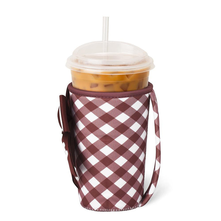 Swig | Gameday Gingham Maroon Medium Iced Cup Coolie
