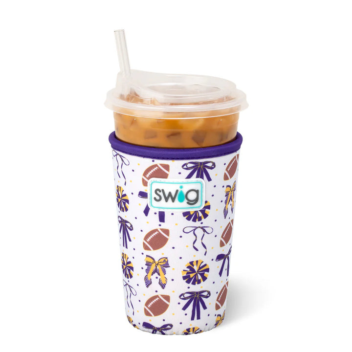Swig | We've Got Spirit Purple and Yellow Medium Iced Cup Coolie