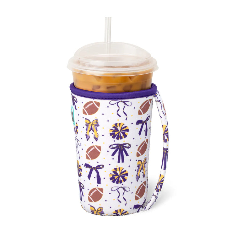 Swig | We've Got Spirit Purple and Yellow Medium Iced Cup Coolie