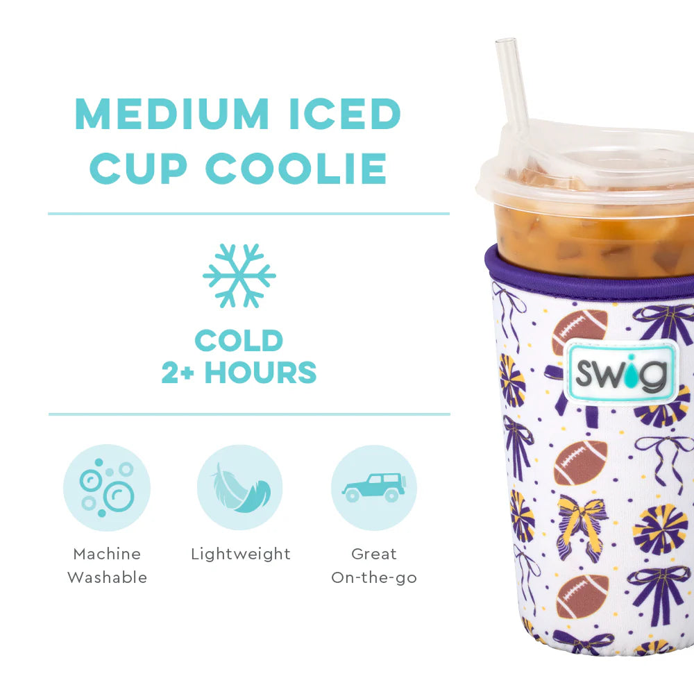 Swig | We've Got Spirit Purple and Yellow Medium Iced Cup Coolie