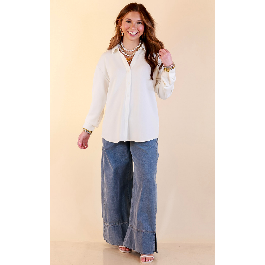 SPANX | AirEssentials Button Down Top in Powder White