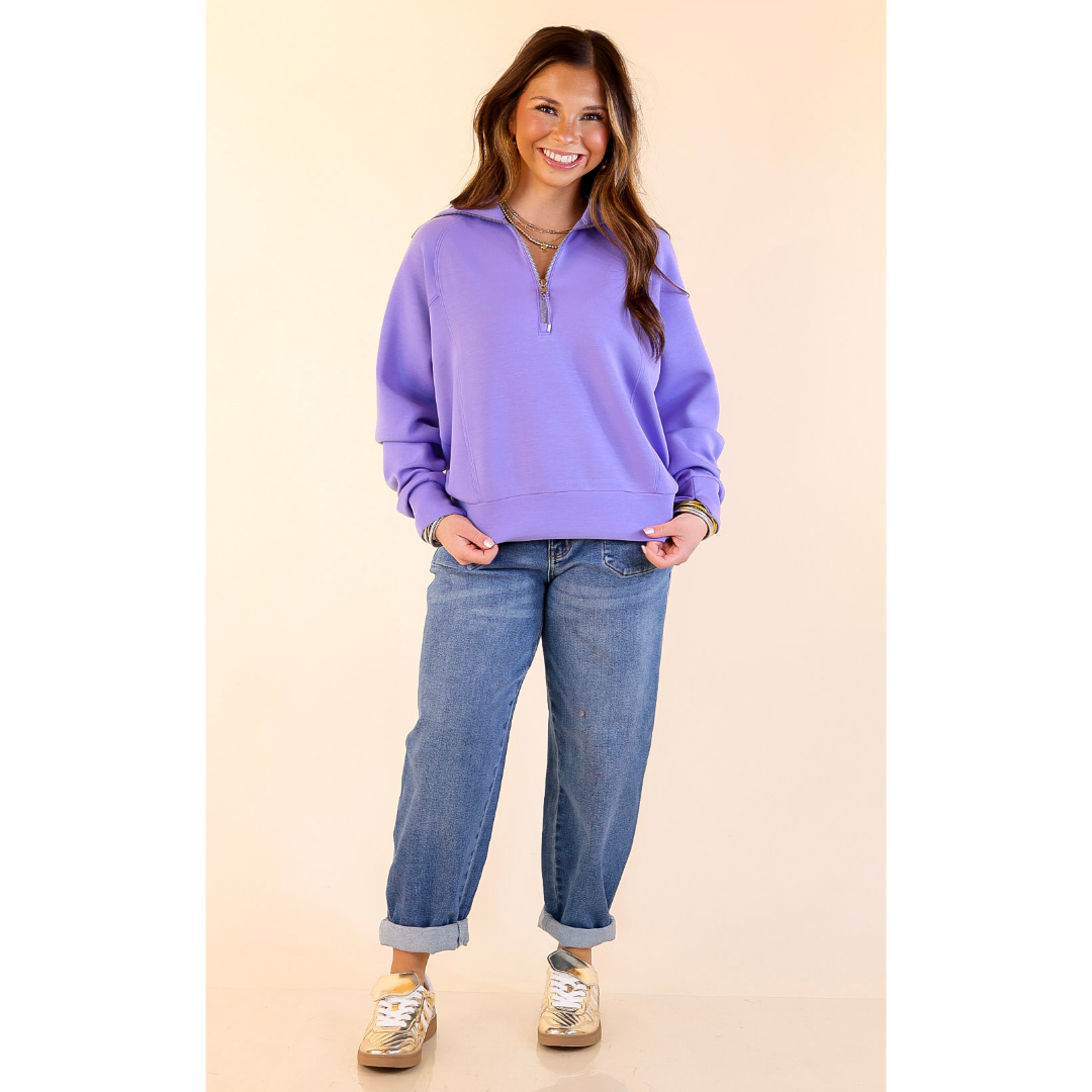 SPANX | AirEssentials Half Zip in Amethyst Purple