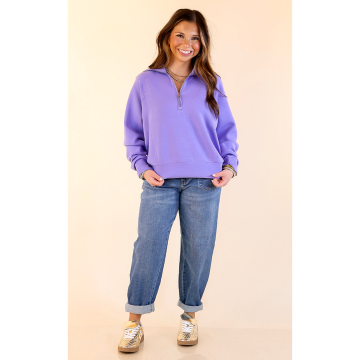 SPANX | AirEssentials Half Zip in Amethyst Purple