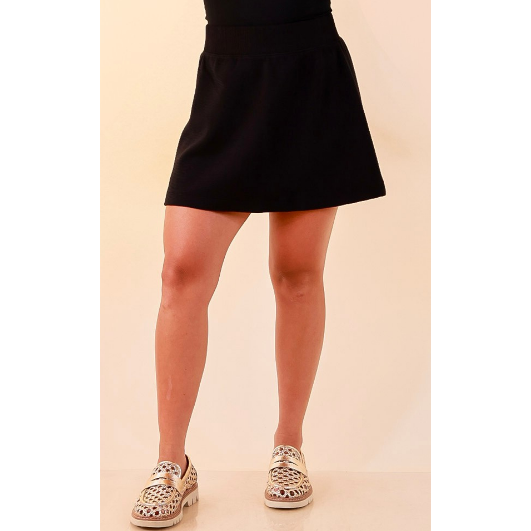 SPANX | AirEssentials® French Rib Skort with Short Lining and Phone Pocket in Black