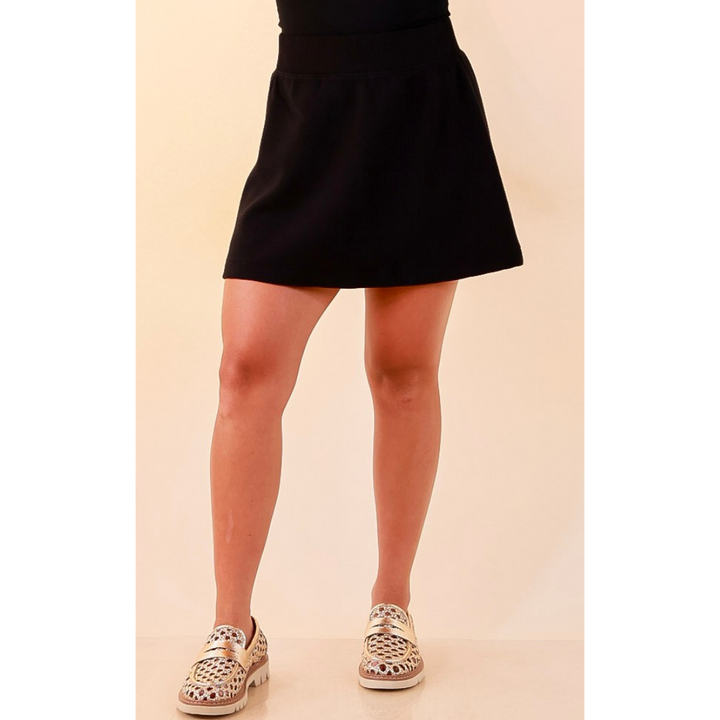 SPANX | AirEssentials® French Rib Skort with Short Lining and Phone Pocket in Black