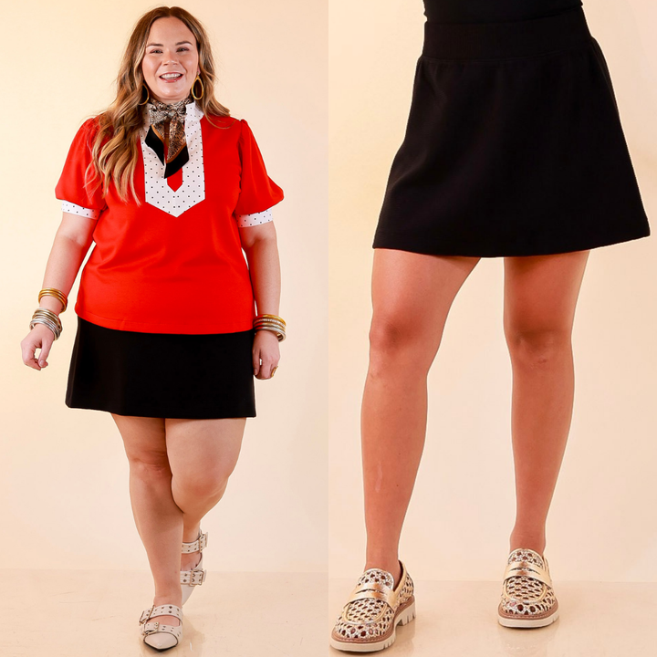 SPANX | AirEssentials® French Rib Skort with Short Lining and Phone Pocket in Black