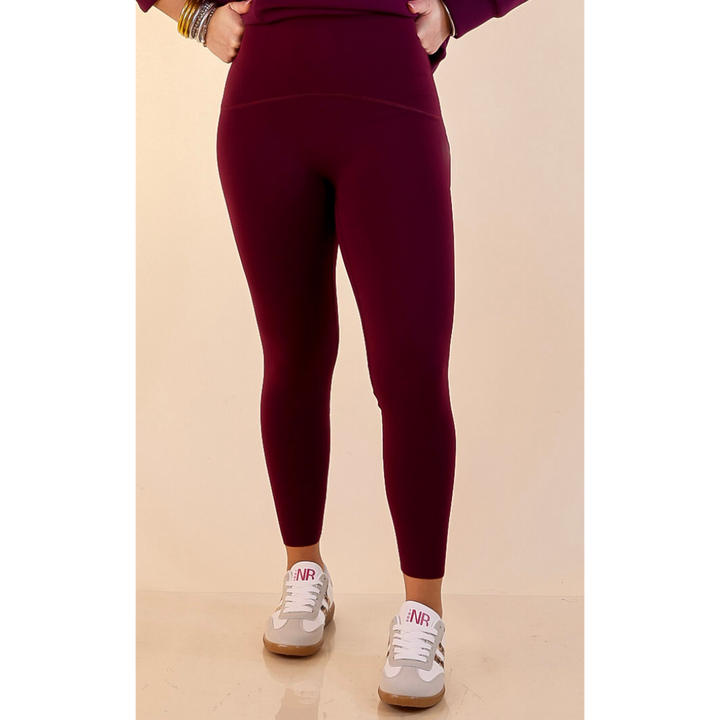 SPANX | Booty Boost® Performance and Shaping 7/8 Leggings in Plum Berry (Maroon)