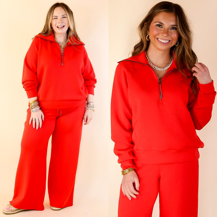 SPANX | AirEssentials Half Zip in Red