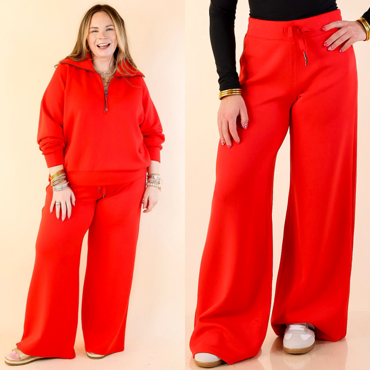 SPANX | AirEssentials Wide Leg Pant in Red