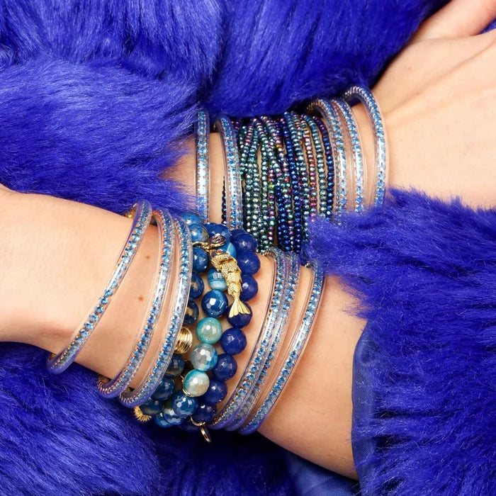 BuDhaGirl | Set of Three | Three Queens All Weather Bangles in Sapphire