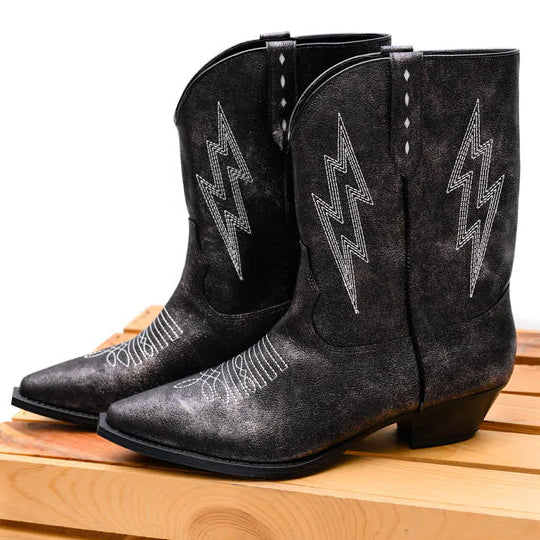 Online Exclusive | Bowie Metallic Boot in Black