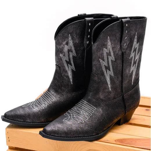 Online Exclusive | Bowie Metallic Boot in Black