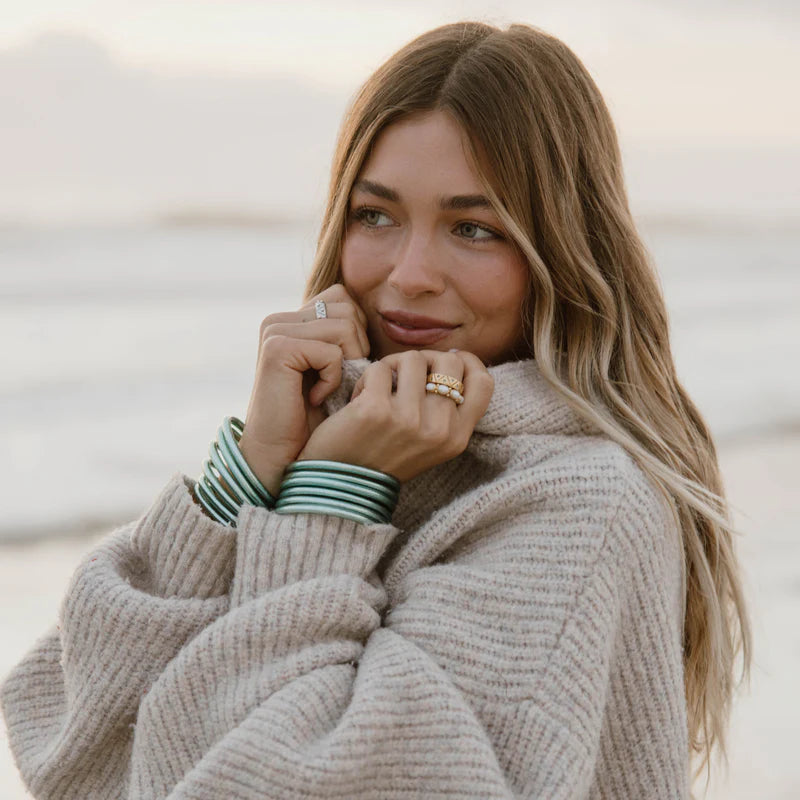 BuDhaGirl | Set of Six | All Weather Bangles in Mint Blue