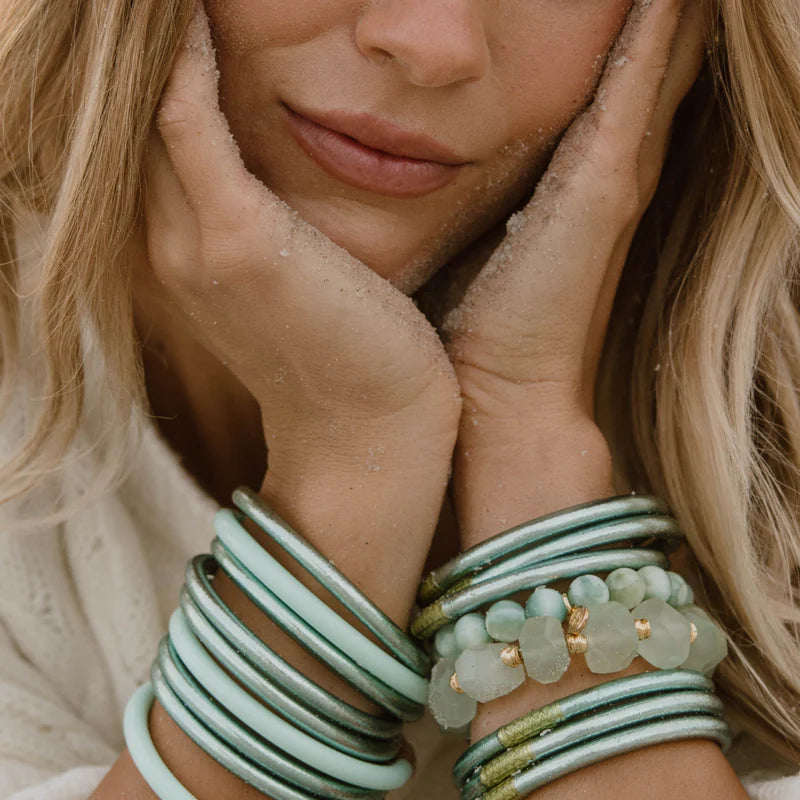 BuDhaGirl | Set of Six | All Weather Bangles in Mint Blue