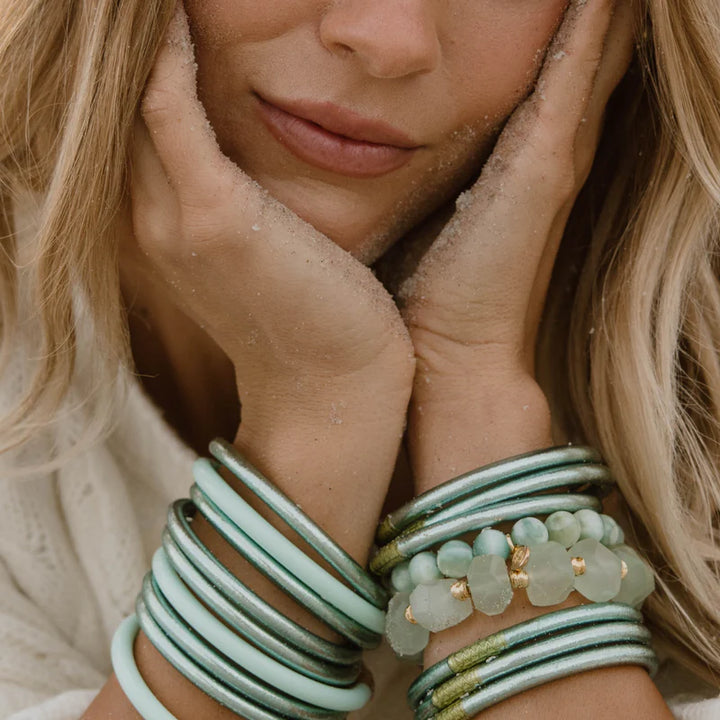 BuDhaGirl | Set of Six | All Weather Bangles in Mint Blue