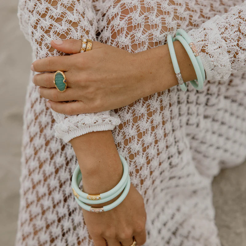 BuDhaGirl | Set of Three | Three Kings All Weather Bangles in Mint Blue