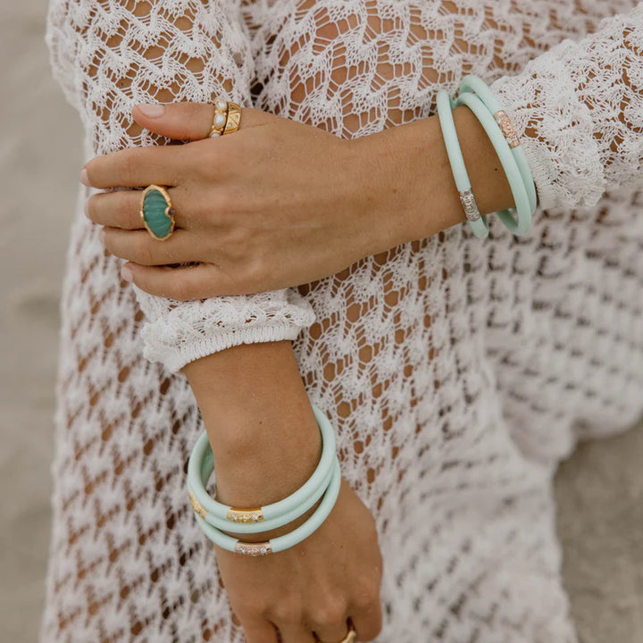 BuDhaGirl | Set of Three | Three Kings All Weather Bangles in Mint Blue