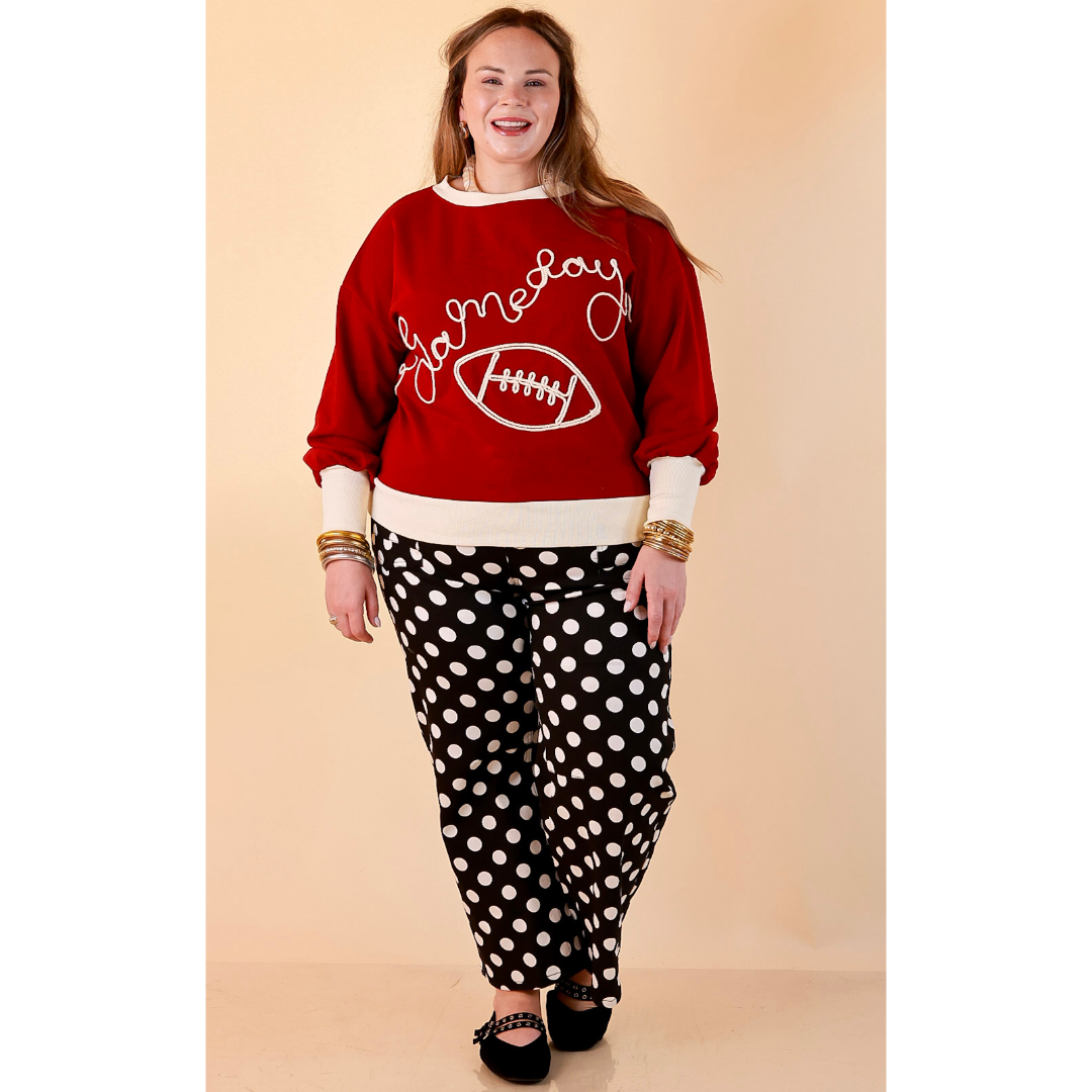 See You at Kickoff Gameday Football Appliqué Graphic Top in Maroon