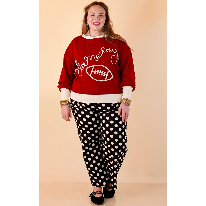 See You at Kickoff Gameday Football Appliqué Graphic Top in Maroon