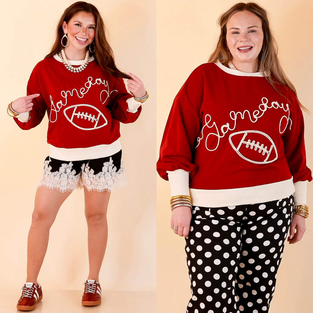 See You at Kickoff Gameday Football Appliqué Graphic Top in Maroon
