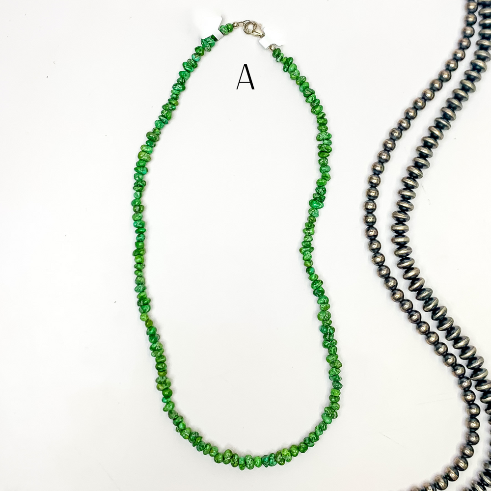 Corina Smith | Navajo Handmade Sonoran Gold Turquoise Chip Necklace - Giddy Up Glamour Boutique