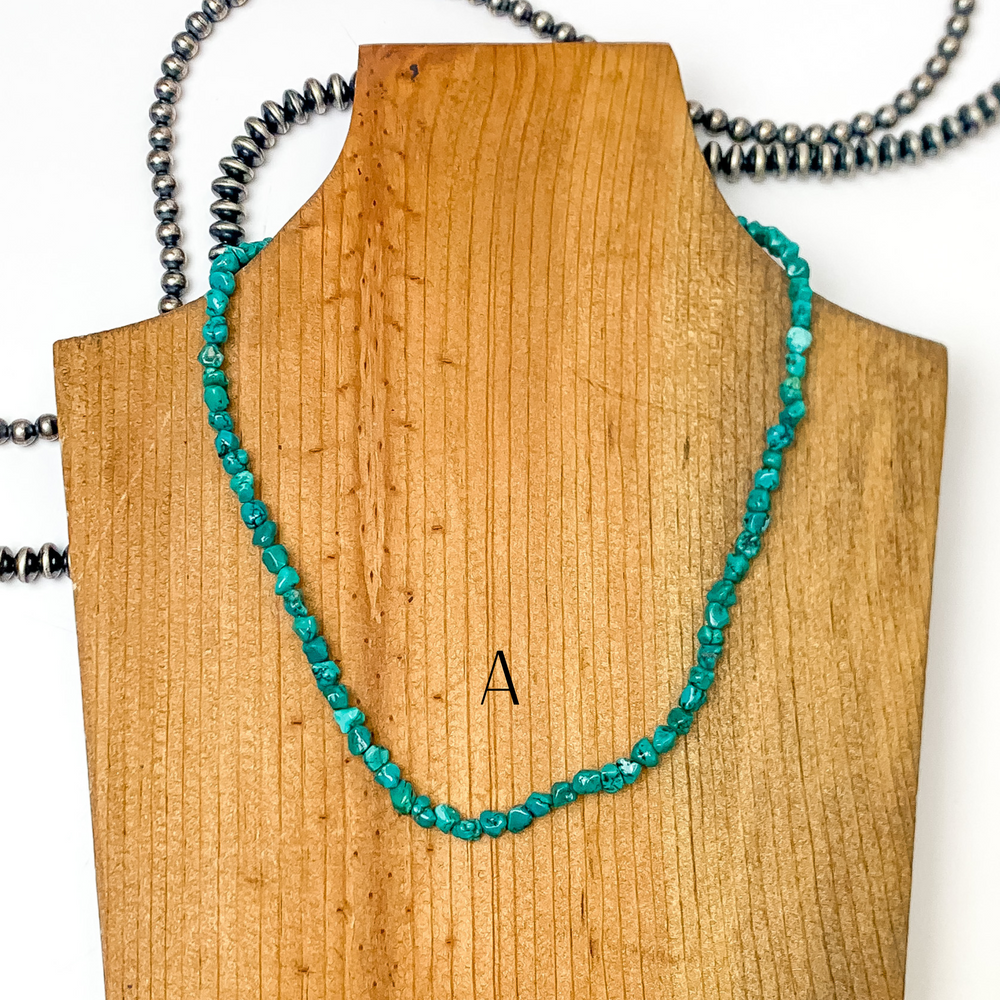 Luane Begay | Navajo Handmade Kingman Turquoise Chip Necklace - Giddy Up Glamour Boutique