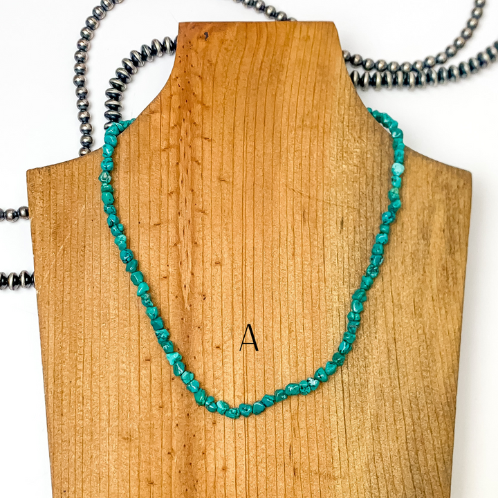 Luane Begay | Navajo Handmade Kingman Turquoise Chip Necklace - Giddy Up Glamour Boutique