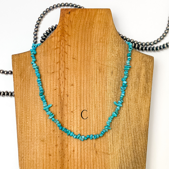 Luane Begay | Navajo Handmade Kingman Turquoise Chip Necklace - Giddy Up Glamour Boutique