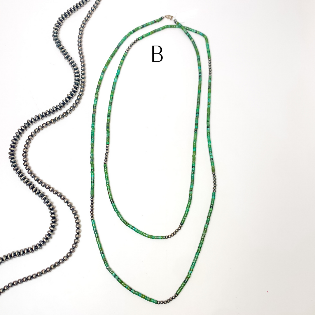 Navajo | Navajo Handmade Turquoise Beaded Necklace with Navajo Pearls - Giddy Up Glamour Boutique