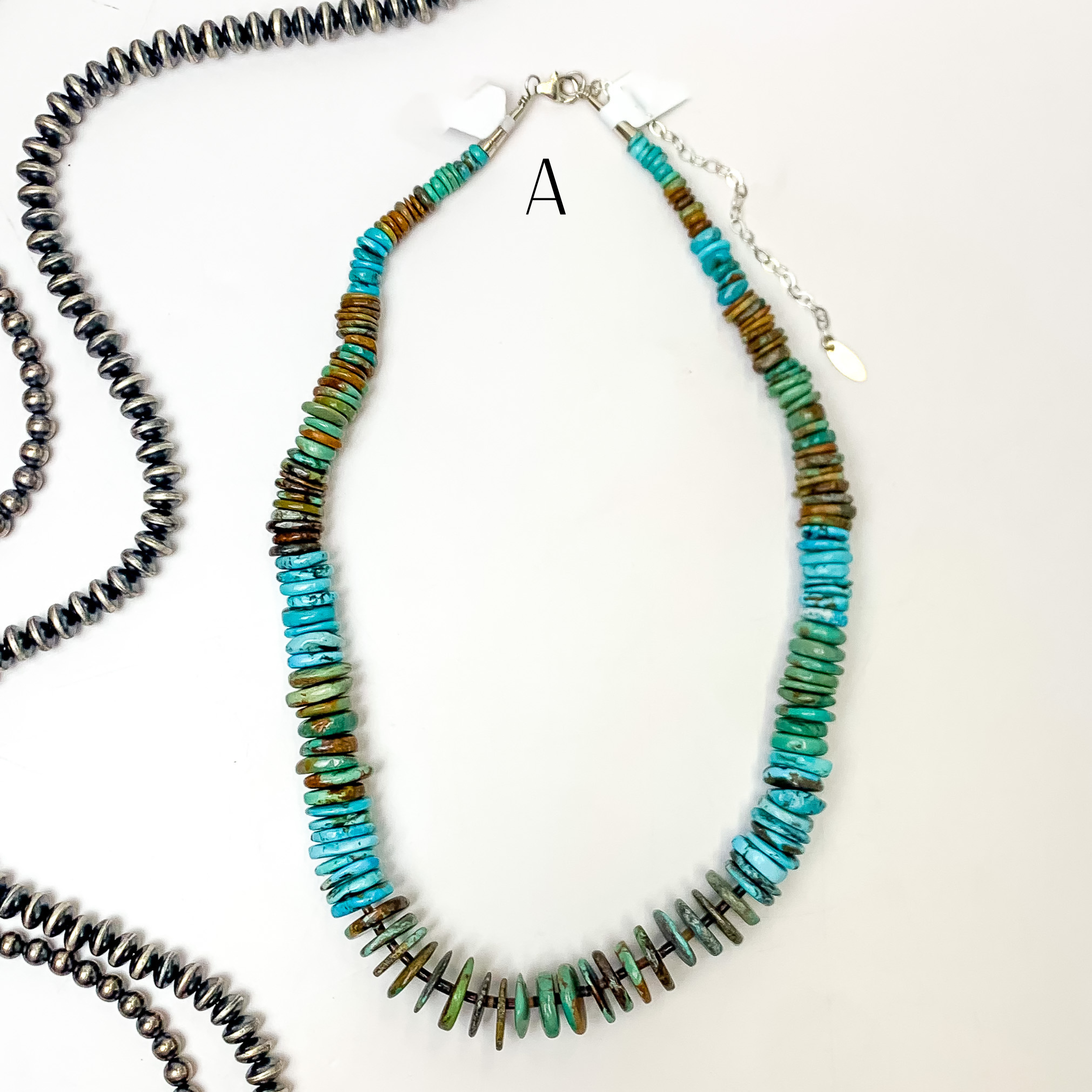 Betty Bitsie | Navajo Handmade Graduated Kingman Turquoise Circle Beaded Stones - Giddy Up Glamour Boutique