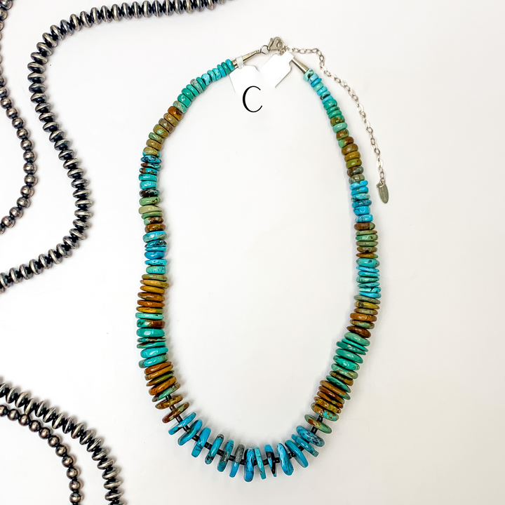 Betty Bitsie | Navajo Handmade Graduated Kingman Turquoise Circle Beaded Stones - Giddy Up Glamour Boutique