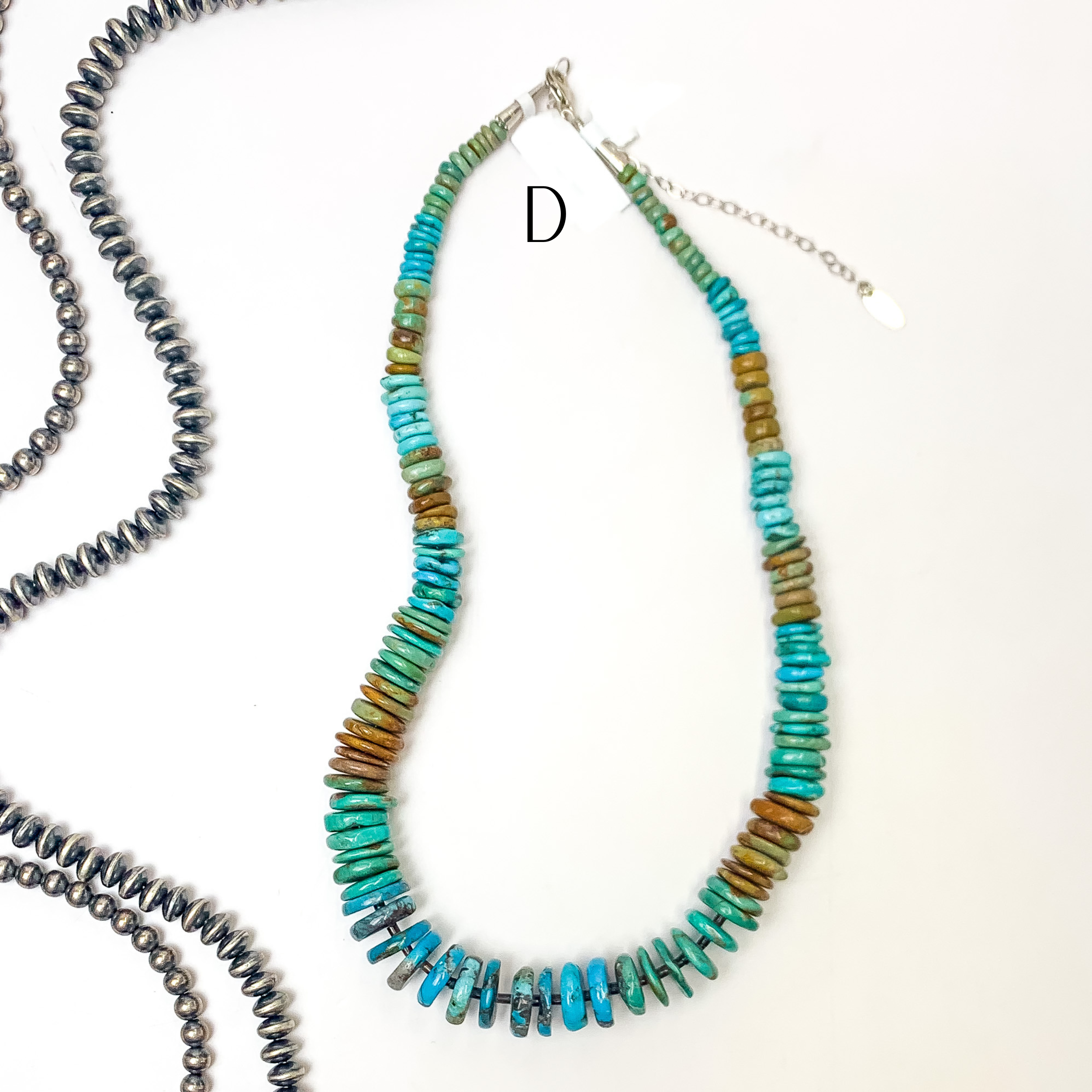 Betty Bitsie | Navajo Handmade Graduated Kingman Turquoise Circle Beaded Stones - Giddy Up Glamour Boutique
