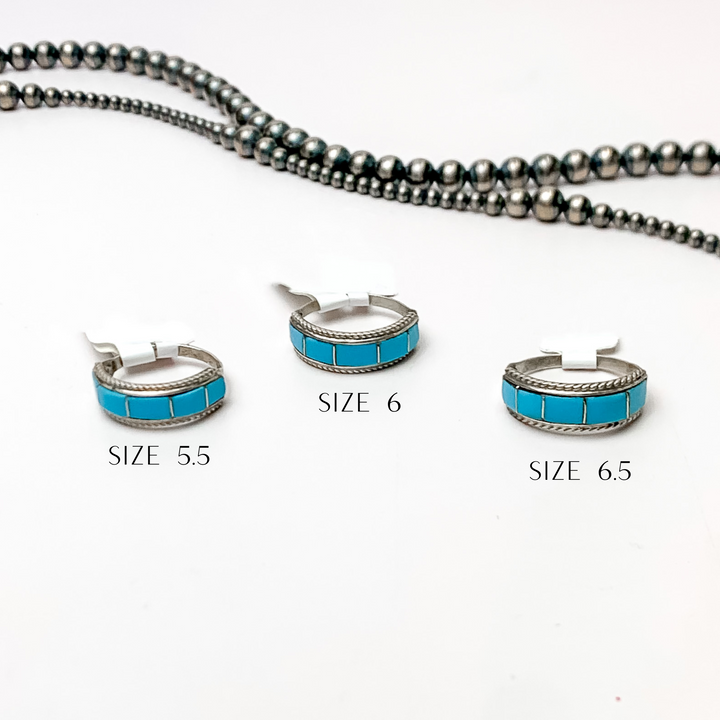 Various Artists | Zuni Handmade Sterling Silver Ring with Turquoise Inlay - Giddy Up Glamour Boutique