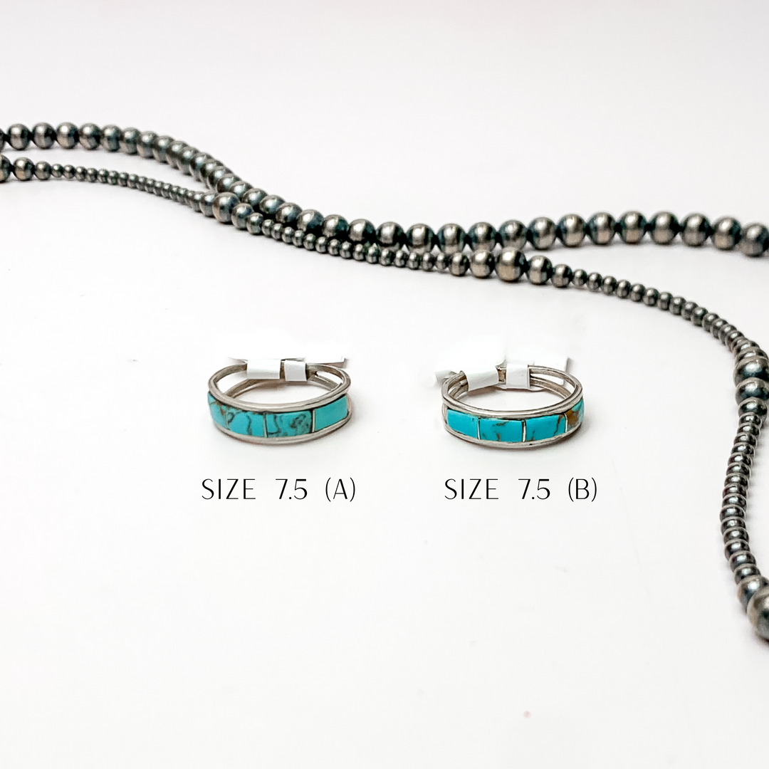 Debbie Livingston | Navajo Handmade Sterling Silver Ring with Turquoise Inlay - Giddy Up Glamour Boutique