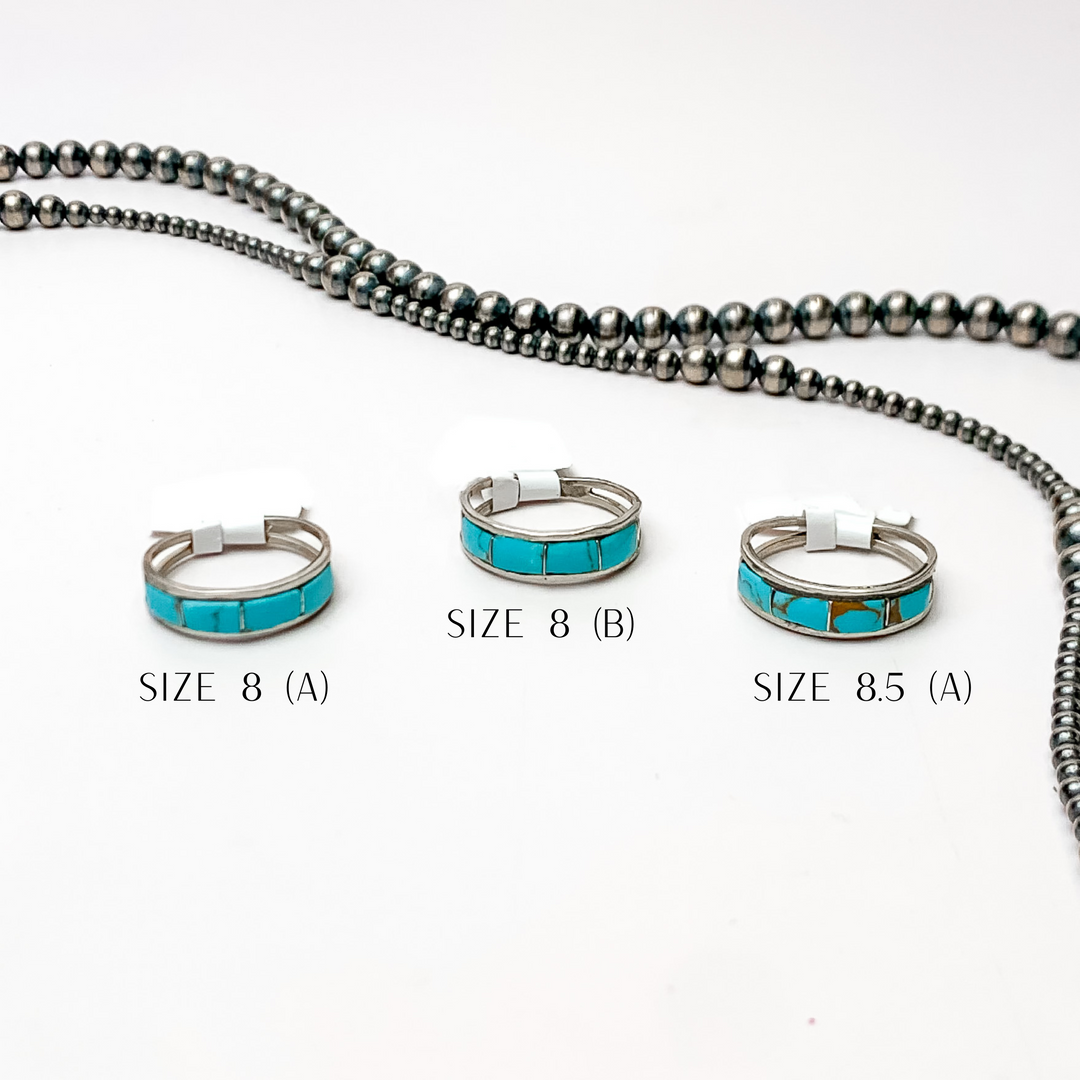 Debbie Livingston | Navajo Handmade Sterling Silver Ring with Turquoise Inlay - Giddy Up Glamour Boutique