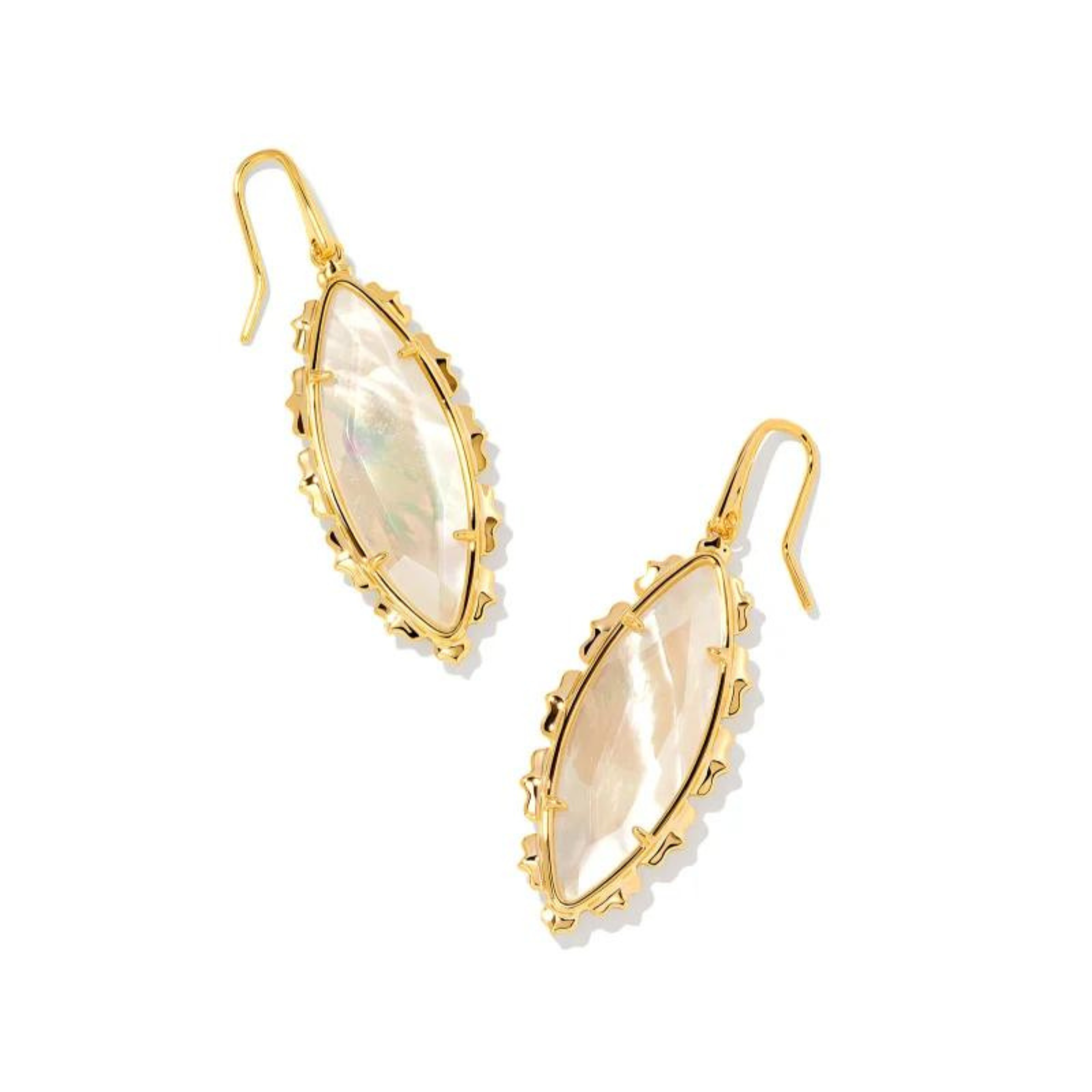 Kendra Scott | Genevieve Gold Drop Earrings in Ivory Mother of Pearl - Giddy Up Glamour Boutique