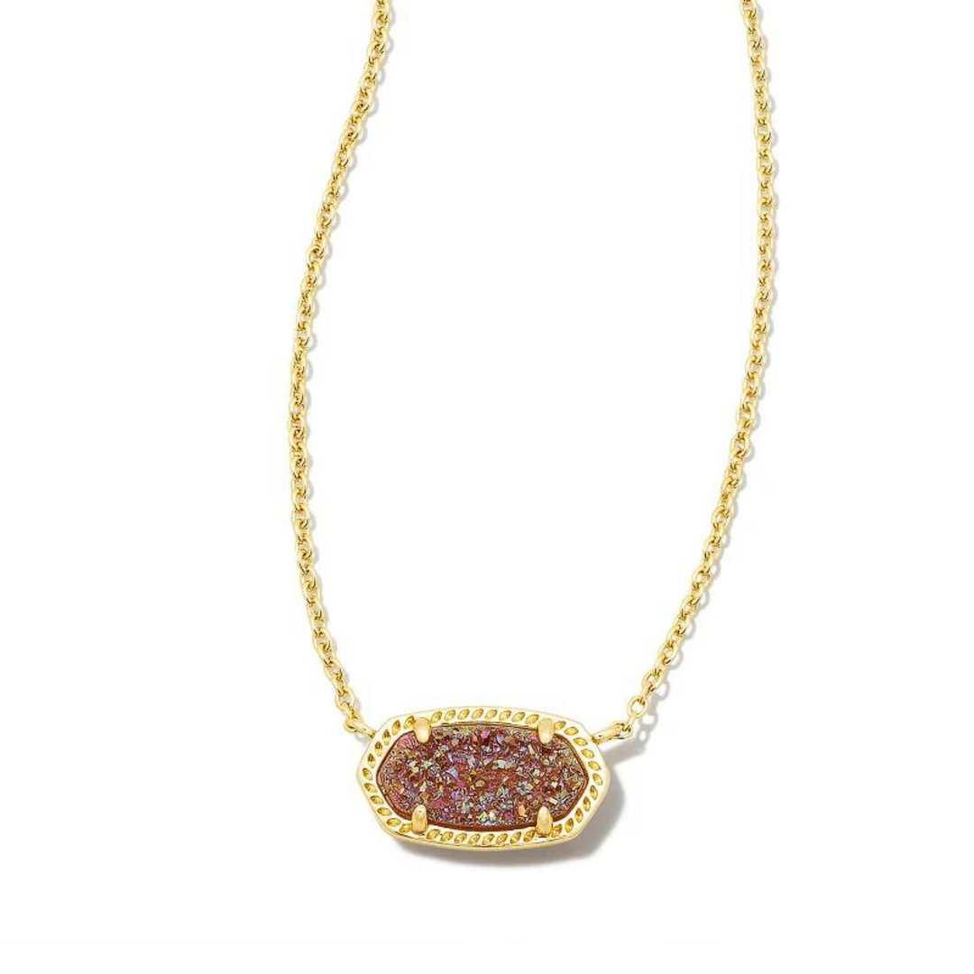 Kendra Scott | Elisa Gold Pendant Necklace in Spice Drusy - Giddy Up Glamour Boutique