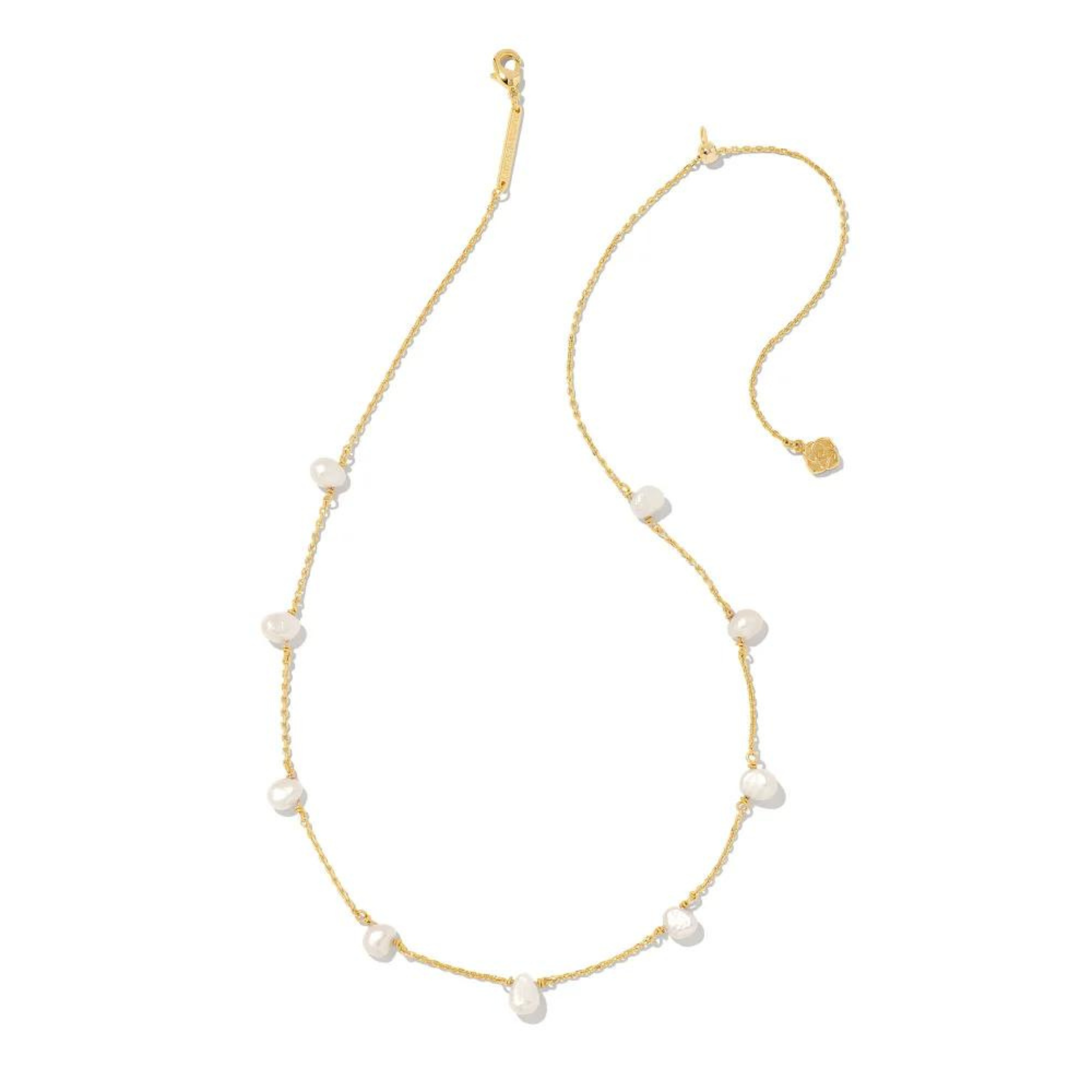 Kendra Scott | Leighton Gold Pearl Strand Necklace in White Pearl - Giddy Up Glamour Boutique