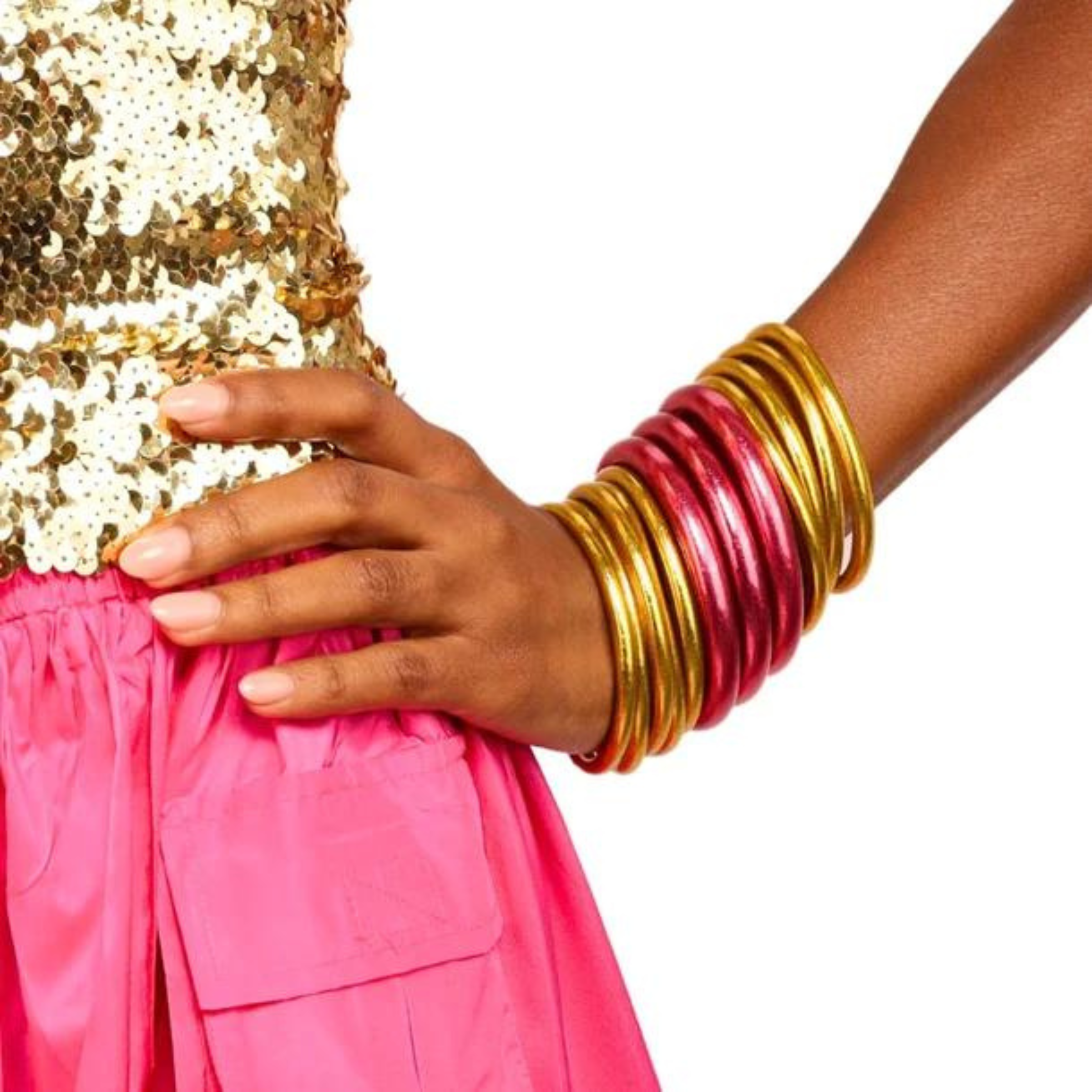 BuDhaGirl | Tzubbie All Weather Bangle in BDG Pink - Giddy Up Glamour Boutique