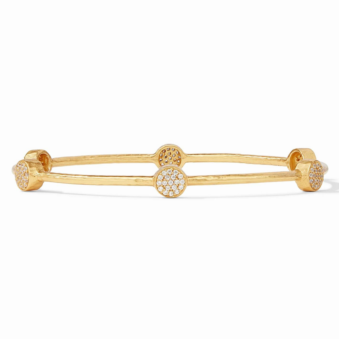 Julie Vos | Milano Luxe Pave Bangle with CZ Crystals in Gold - Giddy Up Glamour Boutique