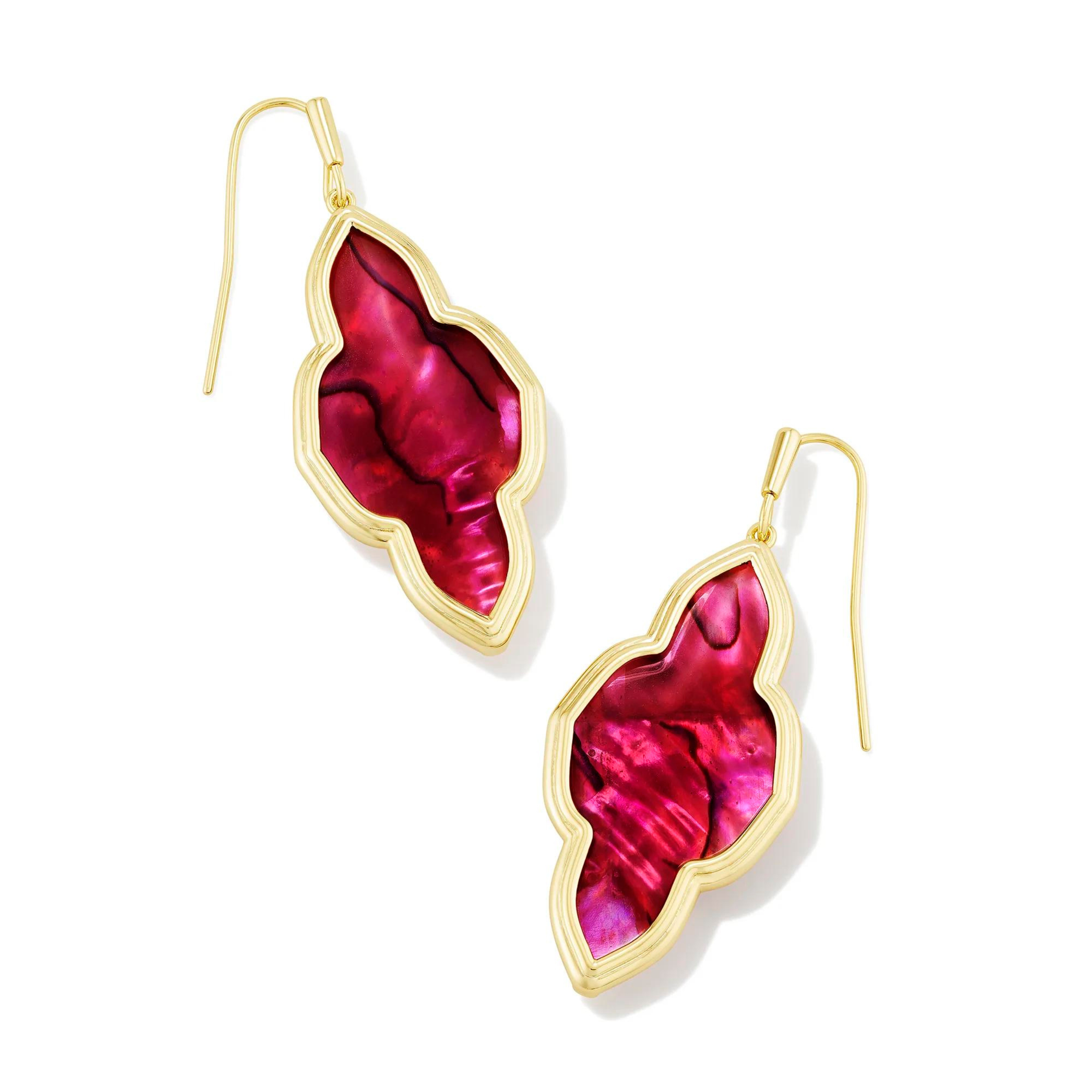 Maroon Stone Oxidised Silver Stud Earring - Mrigangi