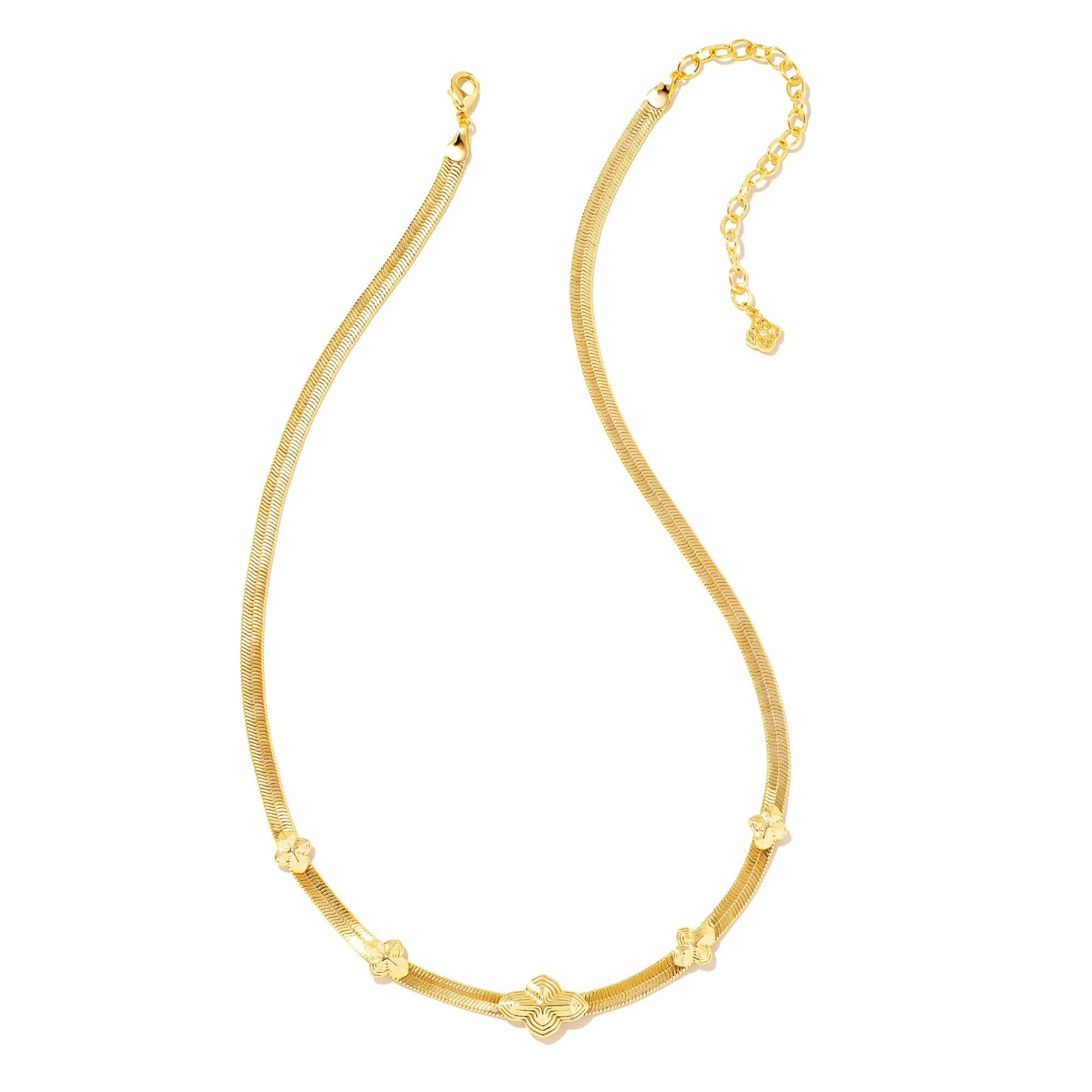 Kendra Scott | Abbie Herringbone Necklace in Gold - Giddy Up Glamour Boutique