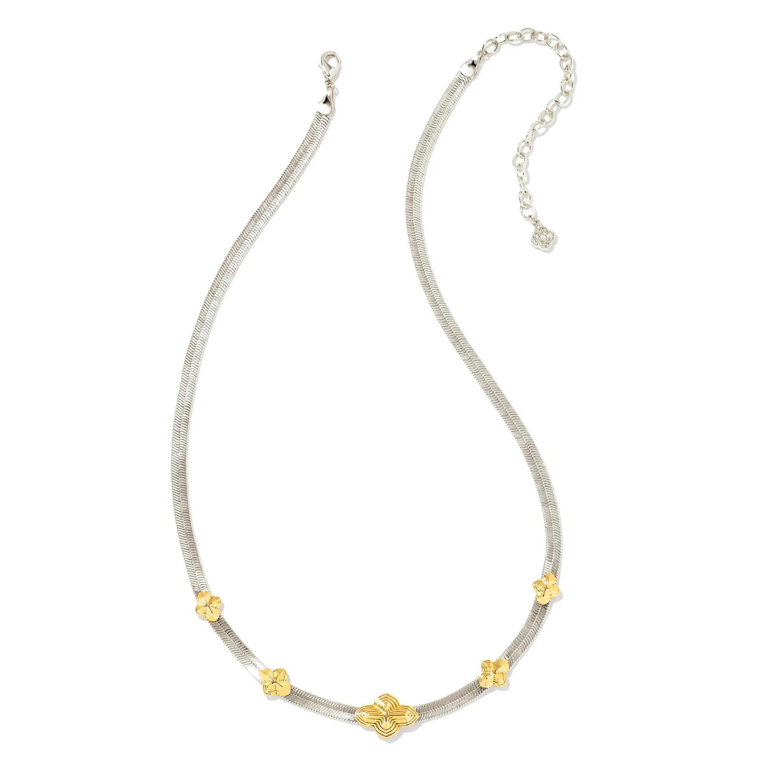 Kendra Scott | Abbie Herringbone Necklace in Mixed Metal - Giddy Up Glamour Boutique