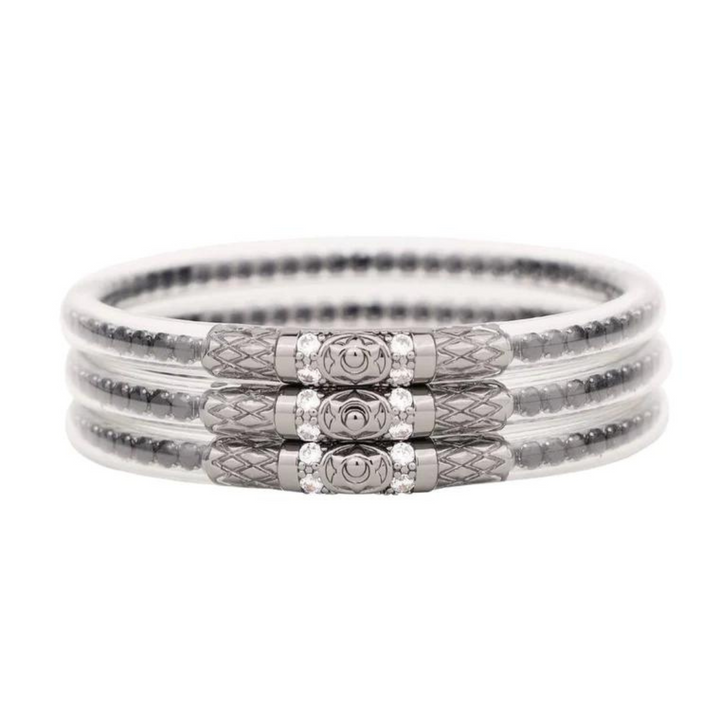 BuDhaGirl | Set of Three | Three Queens All Weather Bangles in Black Spinel - Giddy Up Glamour Boutique
