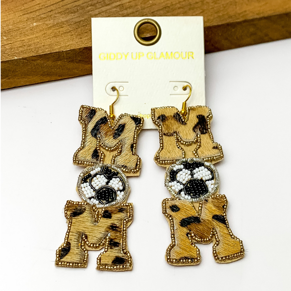 Leopard Print Soccer Mom Earrings