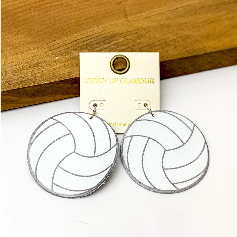 Faux Leather Softball Earrings - Giddy Up Glamour Boutique