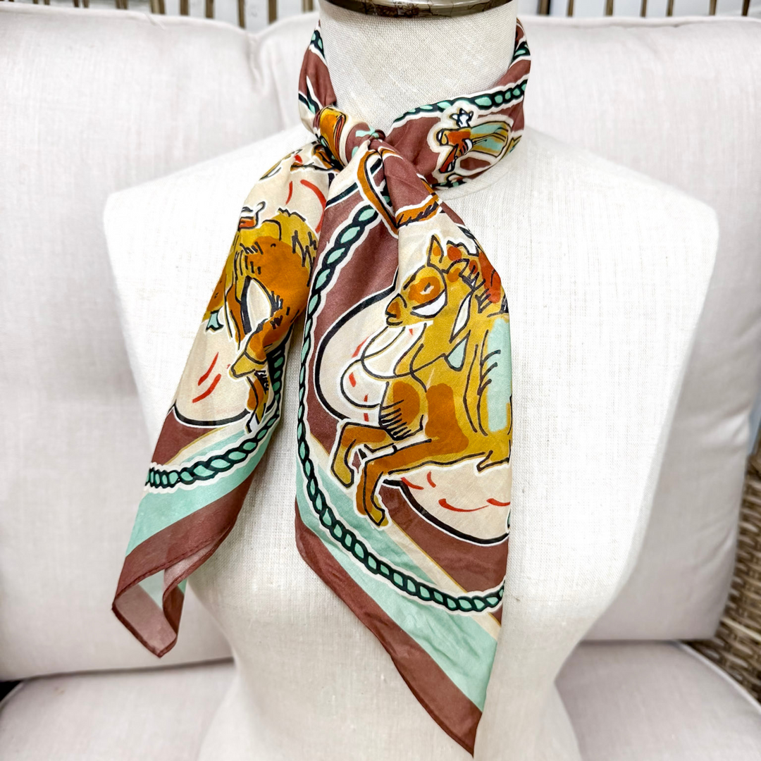 XOXO Art & Co | Retro Roping Shorty Wild Rag Scarf in Brown XOXO Art & Co | Retro Roping Shorty Wild Rag Scarf in Brown